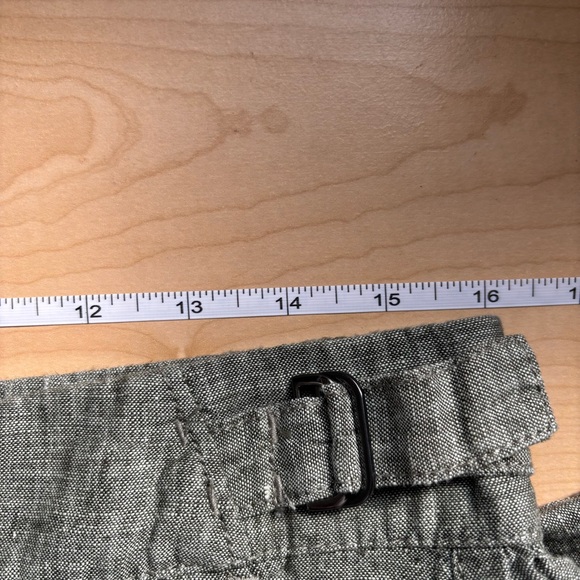 Athleta Voyager 100% Linen Olive Green Cropped Pants size 10 - Picture 10 of 13